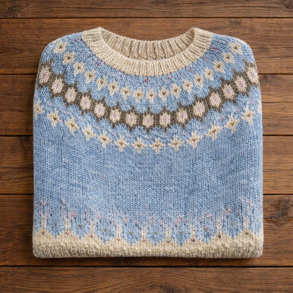 Cotton Sweater - Snowy Sky